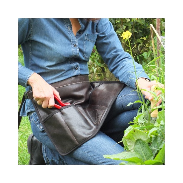 Tablier de jardin ceinture faux cuir – Pépinière Jasmin