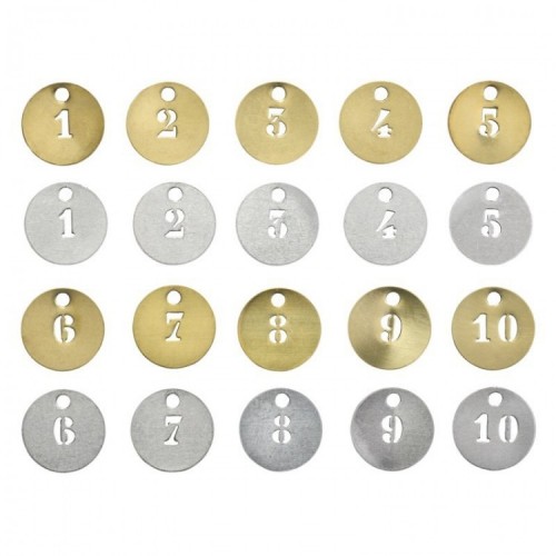 Jetons numérotés laiton ou aluminium
