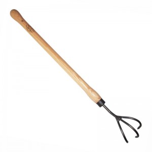 Griffe de jardin 3 dents en acier carbone forgé avec manche en bois DeWit 2