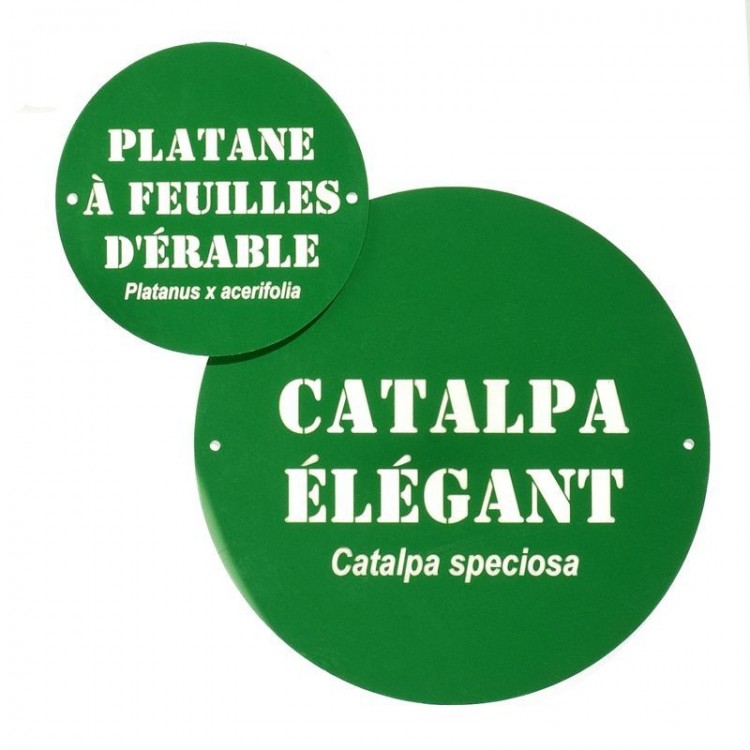 Etiquette botanique bi-couche gravée