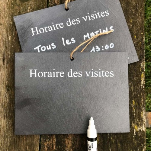Panonceau Ardoise 'Horaire des visites' Panonceau Ardoise 'Horaire des visites'