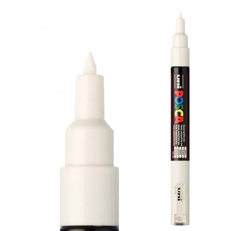 Marqueur Posca PC-3M blanc, pointe fine conique - bon prix