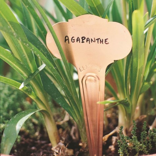 Etiquette de jardin en cuivre