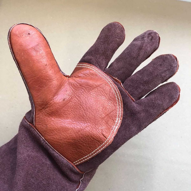 Gants de camping gants en cuir de vachette mitaines résistantes à la  chaleur/au feu gants chauds d'extérieur pour barbecue four cheminée 