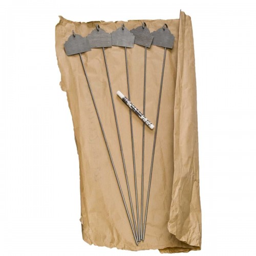 Etiquettes zinc Le Lude, supports et feutre