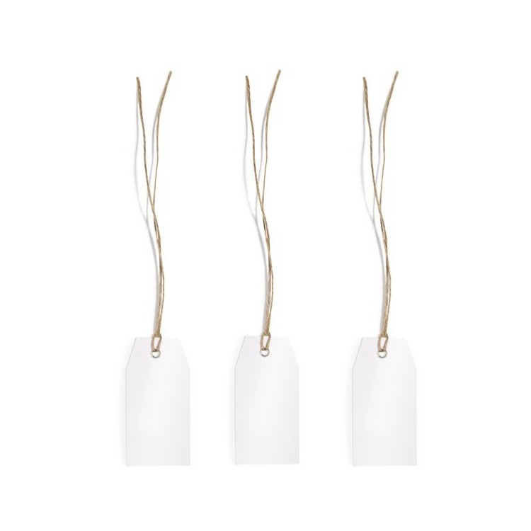Etiquettes américaines en Kraft blanc et ficelle