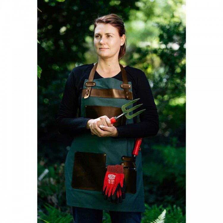 Tablier de jardin Felco 490, tablier toile et cuir
