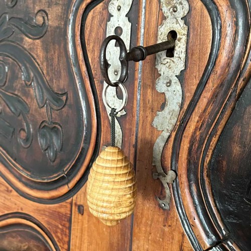 Porte-clés en bois tourné Ruche