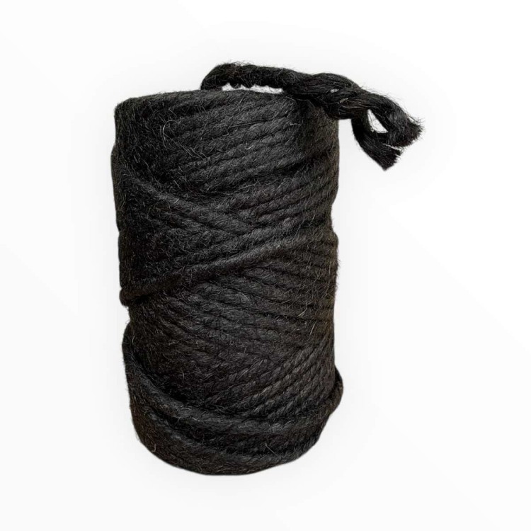 Bobine de ficelle de jute noire épaisse en 3 brins – 90 mètres