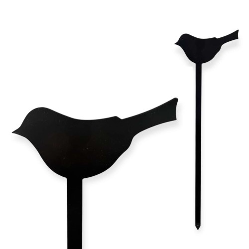 Etiquette support signalétique oiseau de jardin métal époxy noir