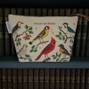 Trousse cavallini oiseaux vintage chardonneret en coton naturel 2