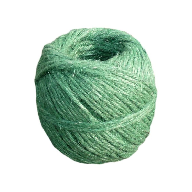 Ficelle Lin Vert Épaisse & Duveteuse