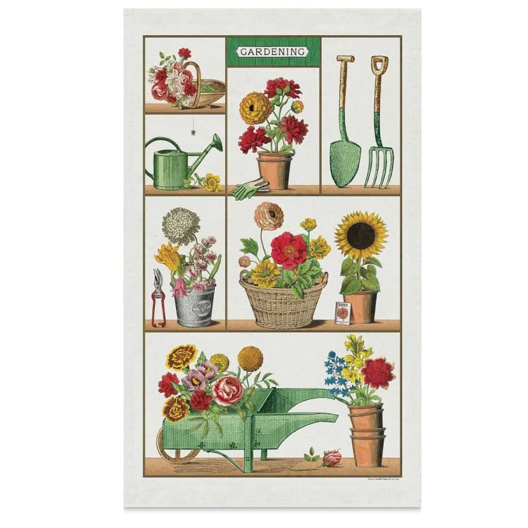 Torchon Cavallini Vintage Gardening -...