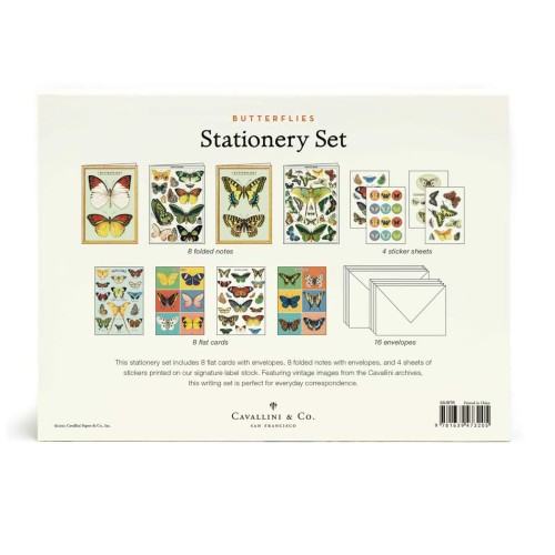 Stationery Set Butterflies Cavallini – cartes et enveloppes