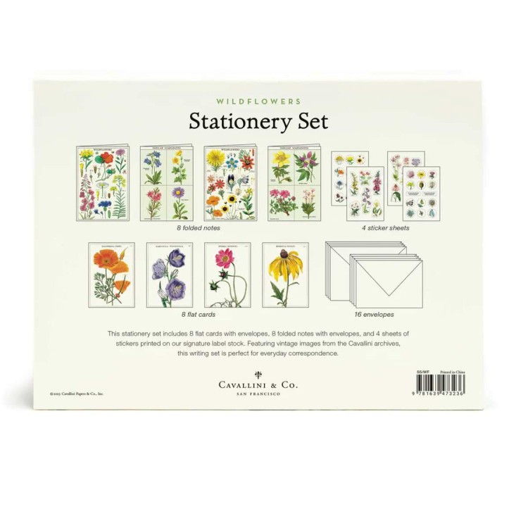 Coffret de cartes Wildflowers illustrées de fleurs sauvages – Cavallini & Co.