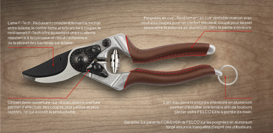 sécateur Felco Elite gainé cuir